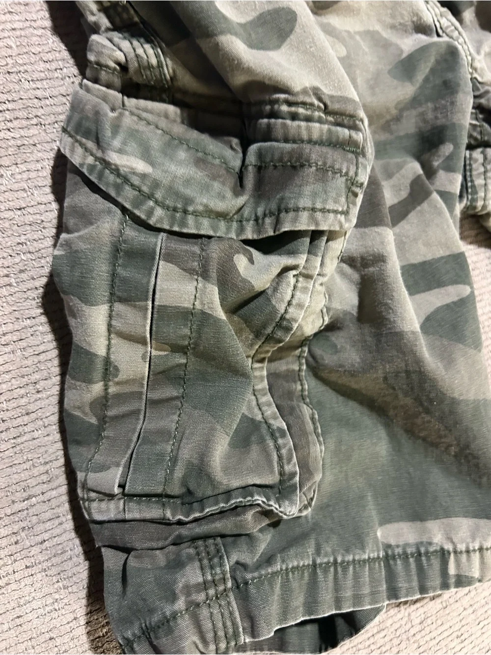 GAP Kids Boys Camouflage Cargo Shorts - Olive Green
